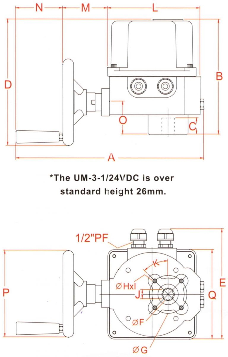UM-3-1 Direct Mount Series drawing