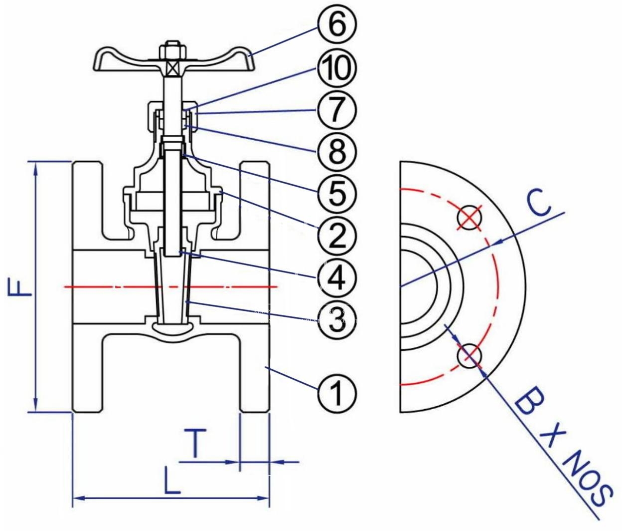 ST-803 Gate valve drawing