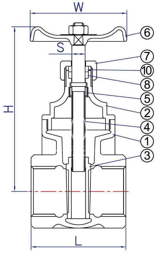 ST-206 Gate valve drawing