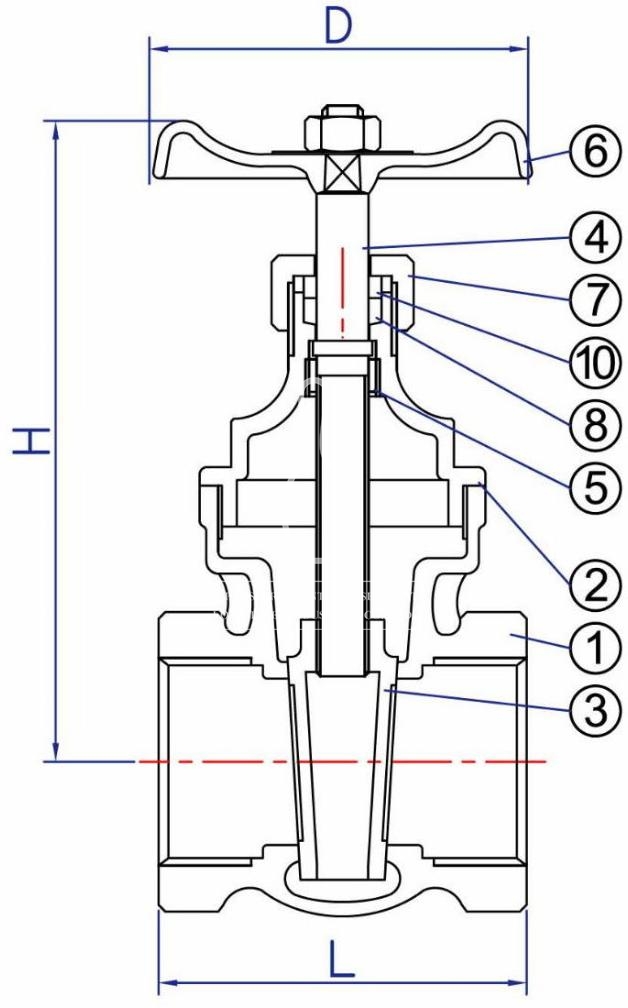 ST-201 Gate valve drawing
